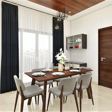Compact 6-Seater Modern Dining Room with Storage and Crockery Unit